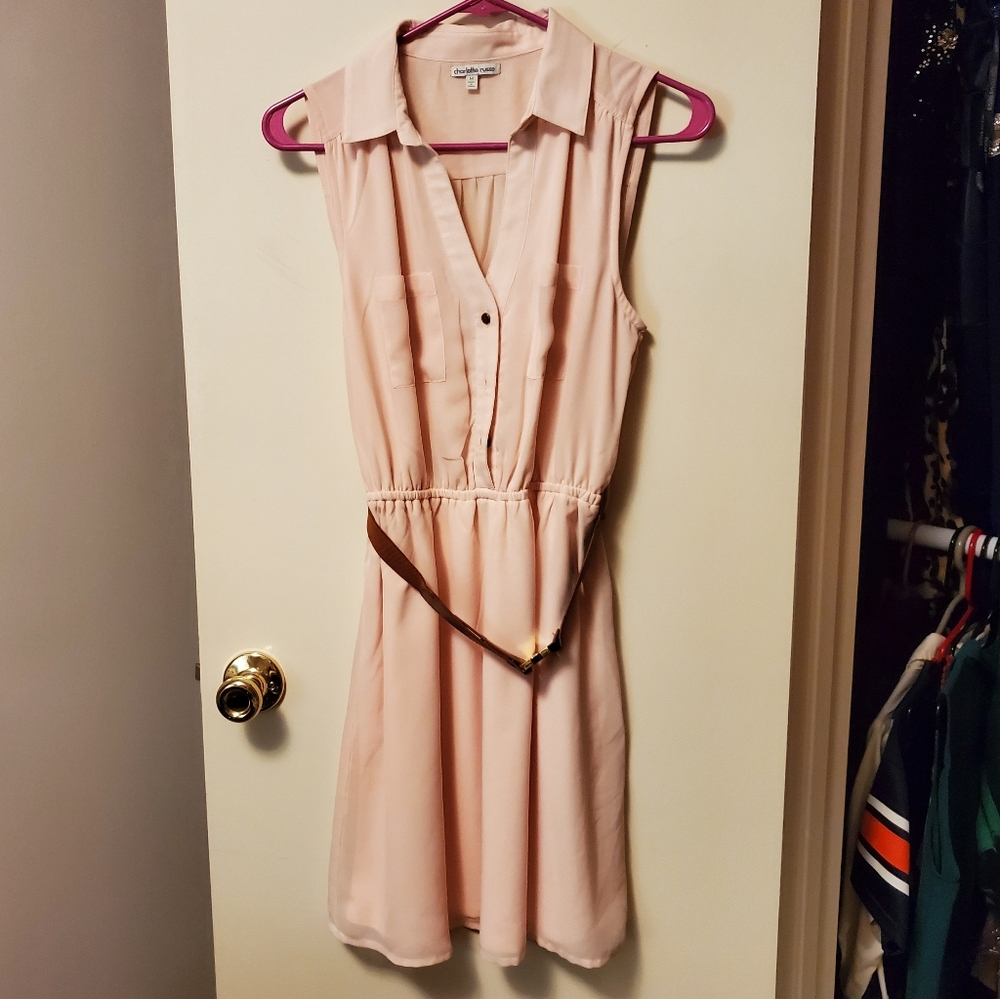 Charlotte Russe Size M pink midi dress with belt